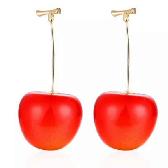 😍 Gorgeous Cherry Drop Earrings- red - Picture 2 of 5
